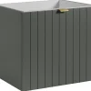 Furnidea Meuble sous-vasque suspendu HARMO 50 cm Façade rainuré vert semi-mat