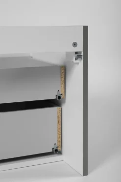 Furnidea Meuble sous-vasque suspendu HARMO 50 cm Façade rainuré vert semi-mat