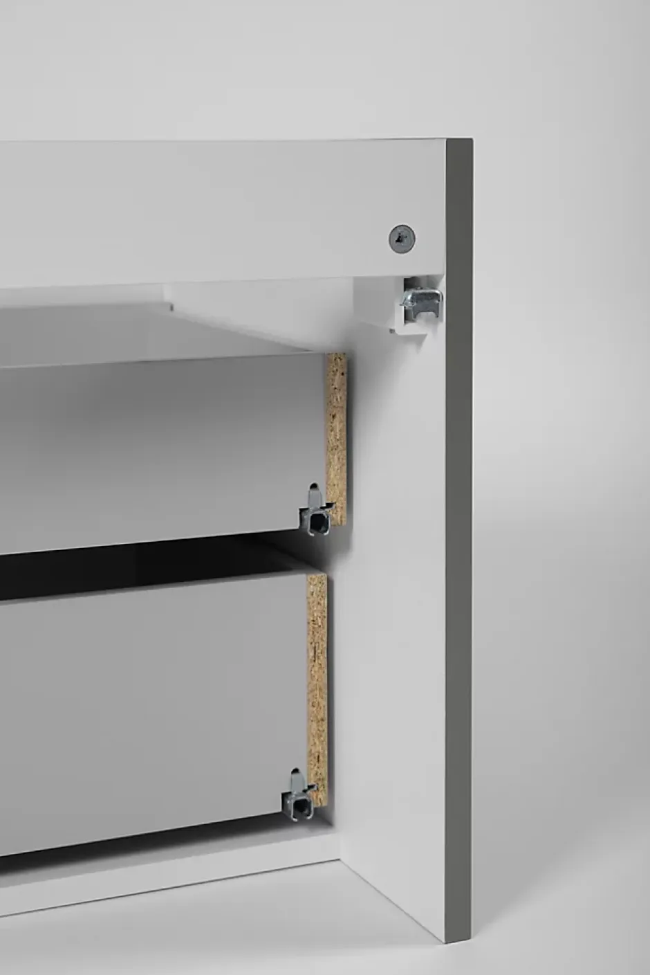 Furnidea Meuble sous-vasque suspendu HARMO 50 cm Façade rainuré vert semi-mat