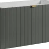 Furnidea Meuble sous-vasque suspendu HARMO 80 cm Façade rainuré vert semi-mat* Meuble Sous Lavabo