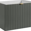 Furnidea Meuble sous-vasque suspendu HARMO 60 cm Façade rainuré vert semi-mat* Meuble Sous Lavabo