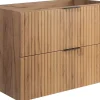 Furnidea Meuble suspendu sous lavabo FLOW chêne 80 cm* Meuble Sous Lavabo