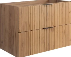 Furnidea Meuble suspendu sous lavabo FLOW chêne 80 cm* Meuble Sous Lavabo
