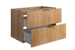 Furnidea Meuble suspendu sous lavabo FLOW chêne 80 cm* Meuble Sous Lavabo