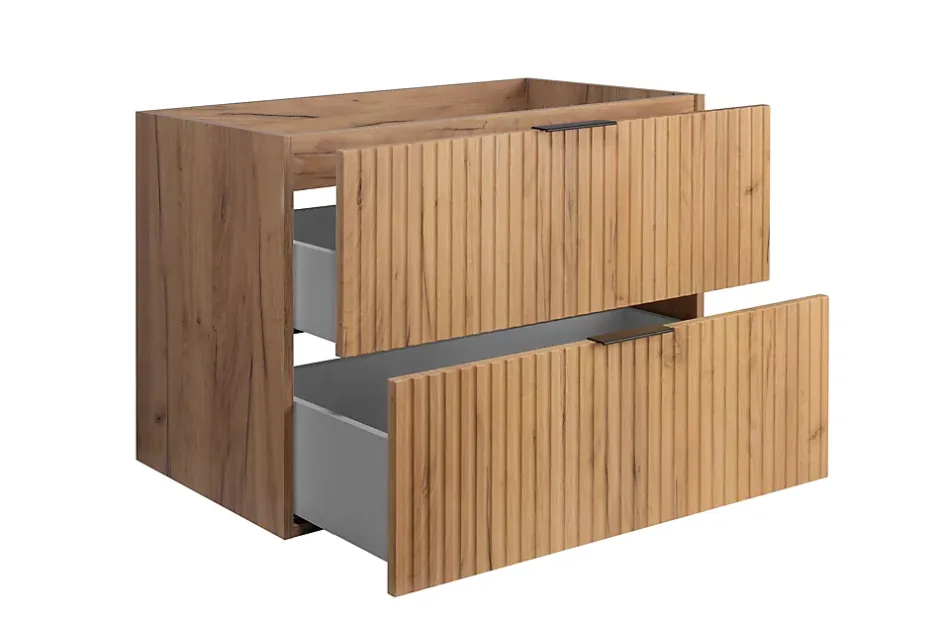 Furnidea Meuble suspendu sous lavabo FLOW chêne 80 cm* Meuble Sous Lavabo