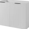 Furnidea Meuble suspendu sous lavabo avec 2 portes FLOW BLANC 80 cm