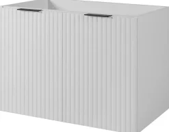 Furnidea Meuble suspendu sous lavabo avec 2 portes FLOW BLANC 80 cm