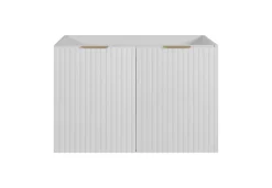 Furnidea Meuble suspendu sous lavabo avec 2 portes FLOW BLANC 80 cm