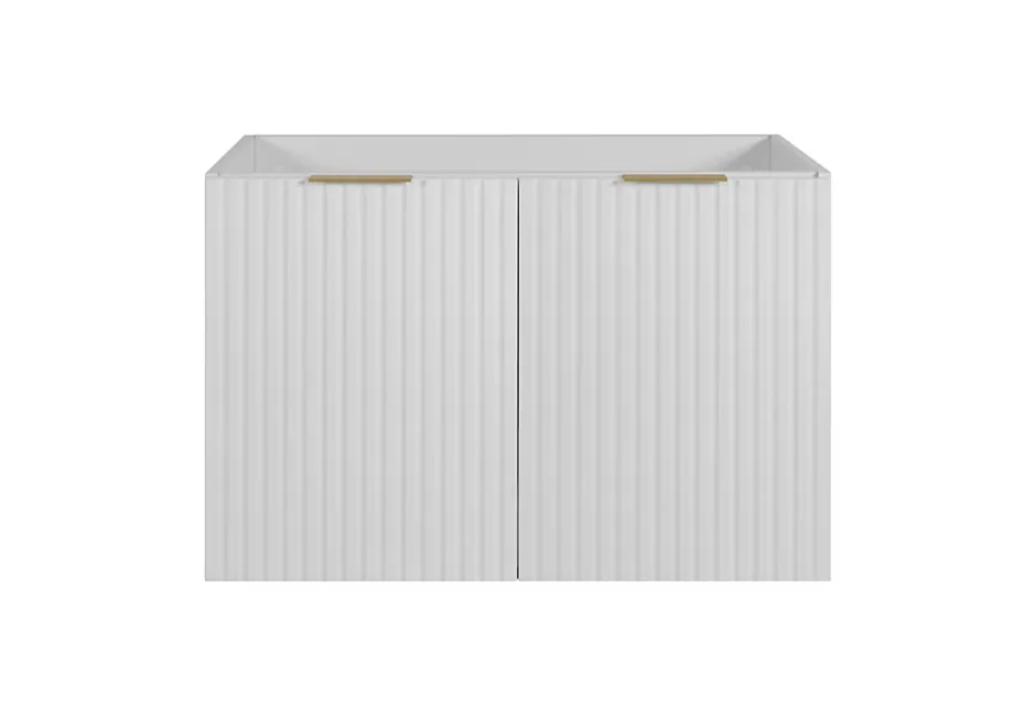 Furnidea Meuble suspendu sous lavabo avec 2 portes FLOW BLANC 80 cm