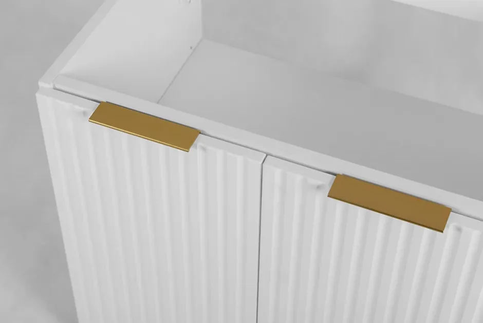 Furnidea Meuble suspendu sous lavabo avec 2 portes FLOW BLANC 80 cm