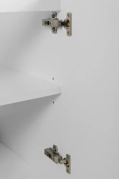 Furnidea Meuble suspendu sous lavabo avec 2 portes FLOW BLANC 80 cm