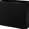 Furnidea Meuble suspendu sous lavabo avec 2 portes FLOW NOIR 80 cm