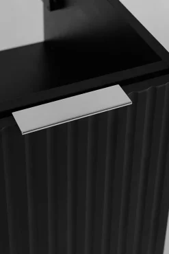Furnidea Meuble suspendu sous lavabo avec 2 portes FLOW NOIR 80 cm