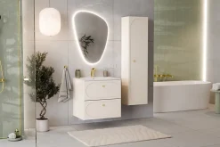 Furnidea Meuble suspendu sous lavabo DONNA SAND beige 60 cm