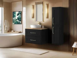 Furnidea Meuble suspendu sous lavabo CLASSIC noir 80 cm* Meuble Sous Lavabo