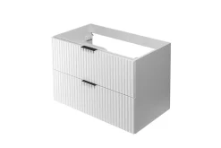 Furnidea Meuble suspendu sous lavabo FLOW blanc 80 cm* Meuble Sous Lavabo