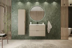 Furnidea Meuble suspendu sous lavabo avec 2 portes FLOW CACHEMIRE 80 cm* Meuble Sous Lavabo