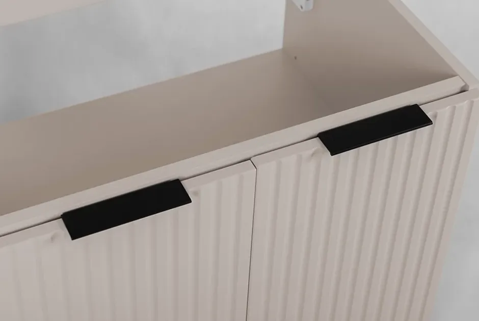 Furnidea Meuble suspendu sous lavabo avec 2 portes FLOW CACHEMIRE 80 cm* Meuble Sous Lavabo