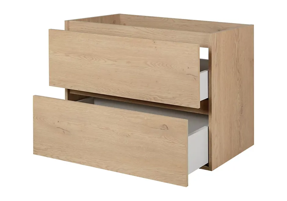 Furnidea Meuble suspendu sous lavabo SIMPLE chêne clair 80 cm* Meuble Sous Lavabo