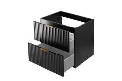 Furnidea Meuble suspendu sous lavabo FLOW couleur noir 60 cm* Meuble Sous Lavabo