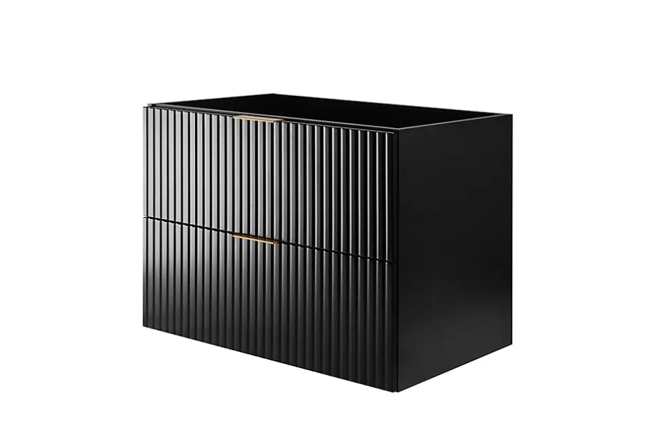 Furnidea Meuble suspendu sous lavabo FLOW noir 80 cm* Meuble Sous Lavabo
