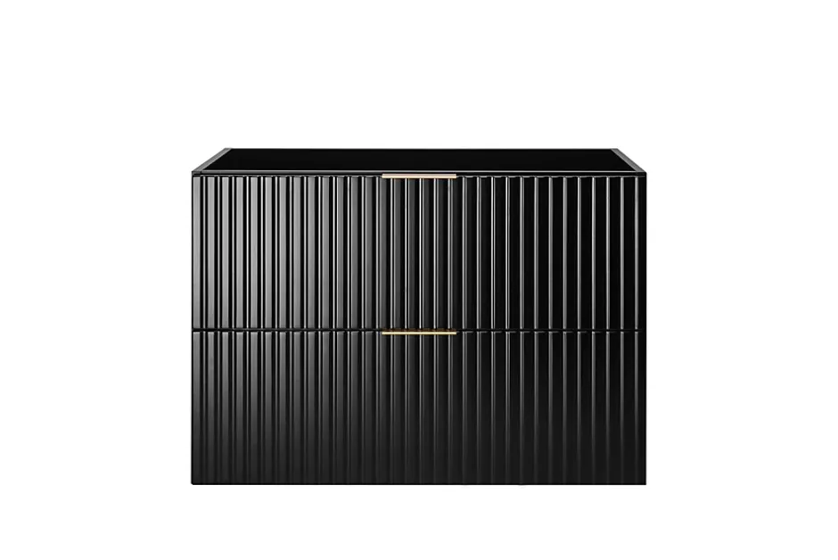 Furnidea Meuble suspendu sous lavabo FLOW noir 80 cm* Meuble Sous Lavabo