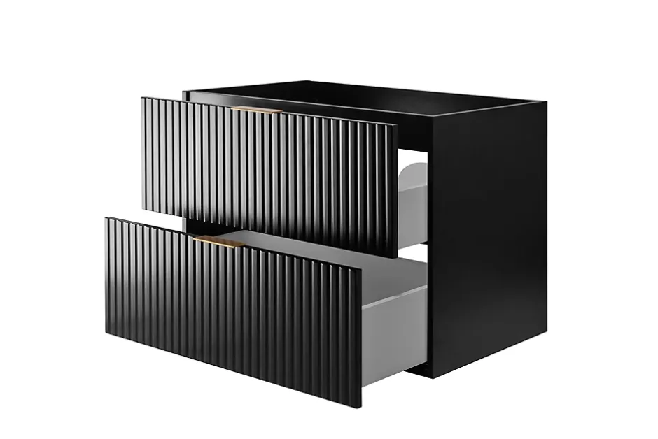 Furnidea Meuble suspendu sous lavabo FLOW noir 80 cm* Meuble Sous Lavabo