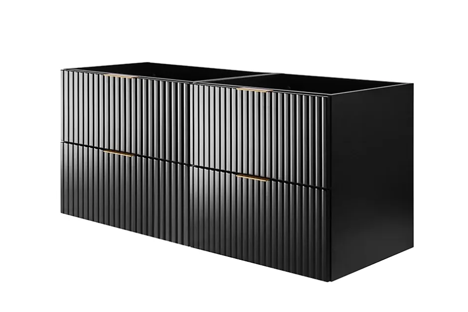 Furnidea Meuble suspendu sous lavabo FLOW noir 120 cm* Meuble Sous Lavabo