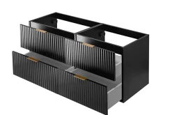 Furnidea Meuble suspendu sous lavabo FLOW noir 120 cm* Meuble Sous Lavabo