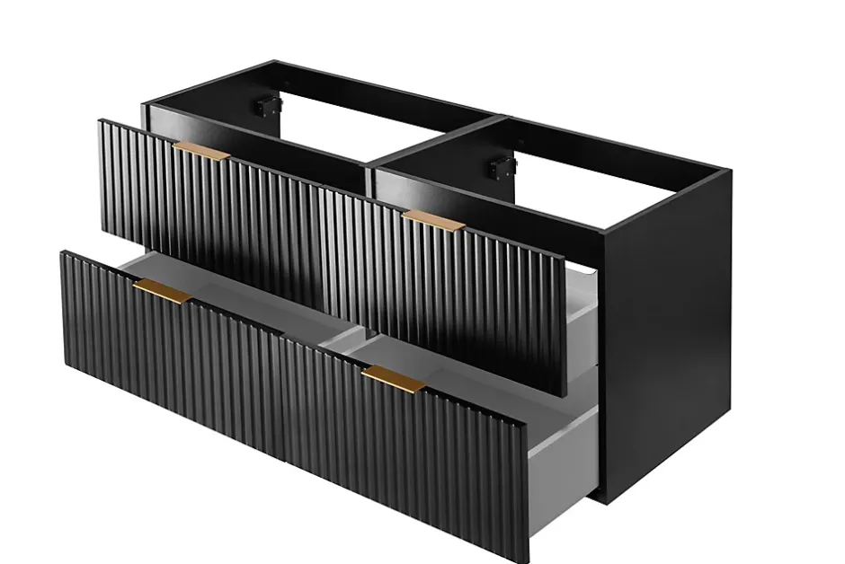 Furnidea Meuble suspendu sous lavabo FLOW noir 120 cm* Meuble Sous Lavabo