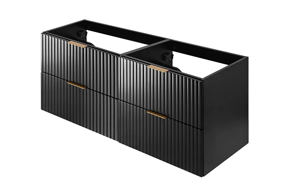 Furnidea Meuble suspendu sous lavabo FLOW noir 120 cm* Meuble Sous Lavabo