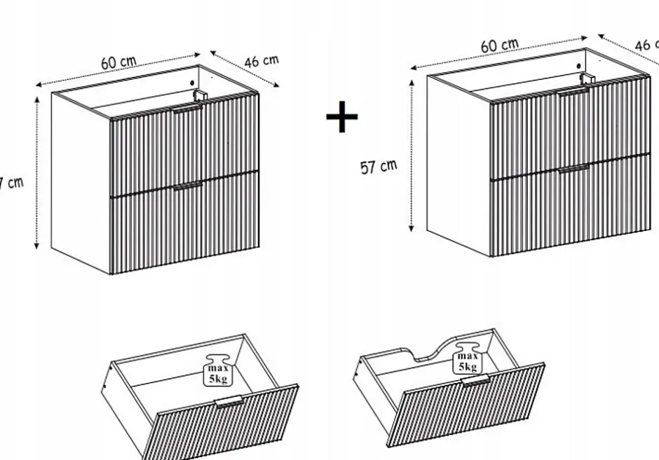 Furnidea Meuble suspendu sous lavabo FLOW cachemire 120 cm