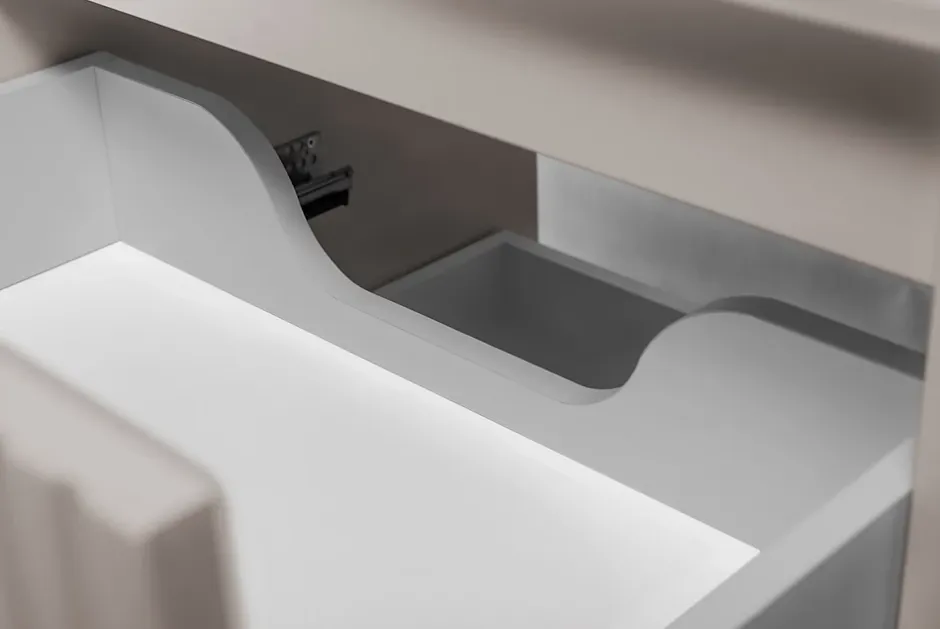 Furnidea Meuble suspendu sous lavabo FLOW cachemire 60 cm