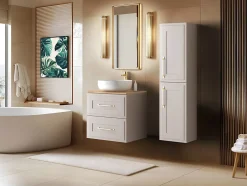 Furnidea Meuble suspendu sous lavabo CLASSIC cachemire 60 cm* Meuble Sous Lavabo