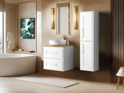 Furnidea Meuble suspendu sous lavabo CLASSIC blanc 60 cm