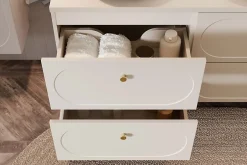 Furnidea Meuble suspendu sous lavabo DONNA SAND beige 80 cm* Meuble Sous Lavabo