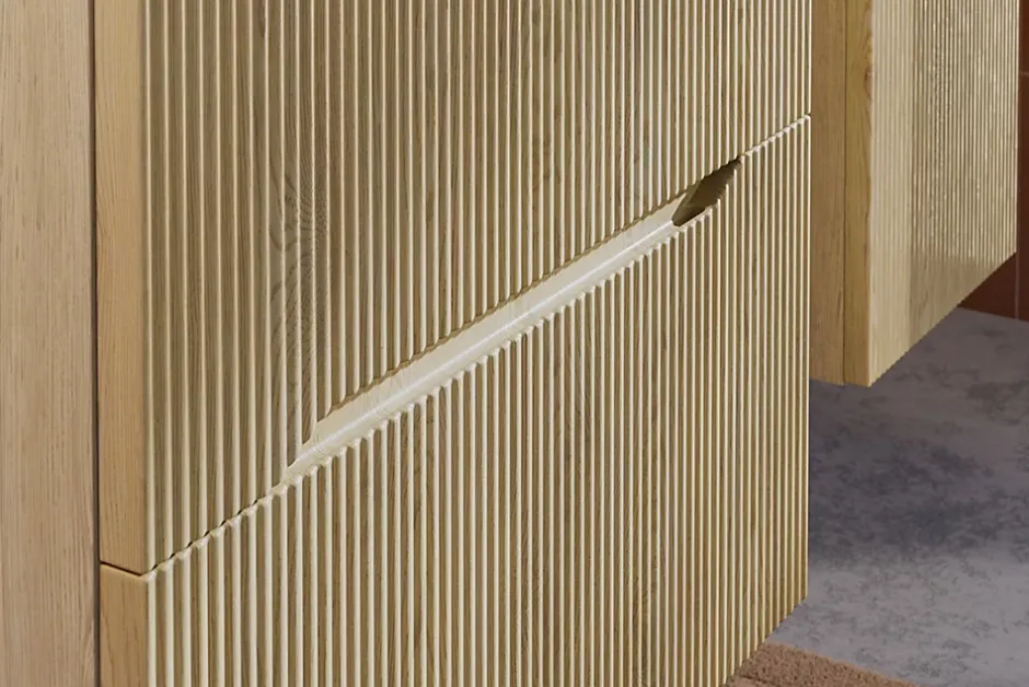 Furnidea Meuble suspendu sous lavabo NORDIC chêne cremona 60 cm