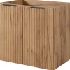 Furnidea Meuble suspendu sous lavabo avec 2 portes FLOW CHÊNE 60 cm* Meuble Sous Lavabo
