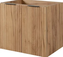 Furnidea Meuble suspendu sous lavabo avec 2 portes FLOW CHÊNE 60 cm* Meuble Sous Lavabo