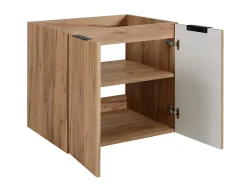 Furnidea Meuble suspendu sous lavabo avec 2 portes FLOW CHÊNE 60 cm* Meuble Sous Lavabo