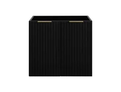 Furnidea Meuble suspendu sous lavabo avec 2 portes FLOW NOIR 60 cm* Meuble Sous Lavabo