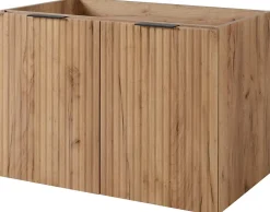 Furnidea Meuble suspendu sous lavabo avec 2 portes FLOW CHÊNE 80 cm