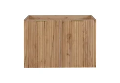 Furnidea Meuble suspendu sous lavabo avec 2 portes FLOW CHÊNE 80 cm