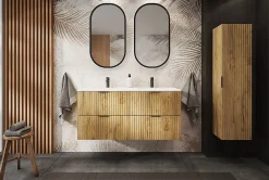 Furnidea Meuble suspendu sous lavabo FLOW chêne 120 cm