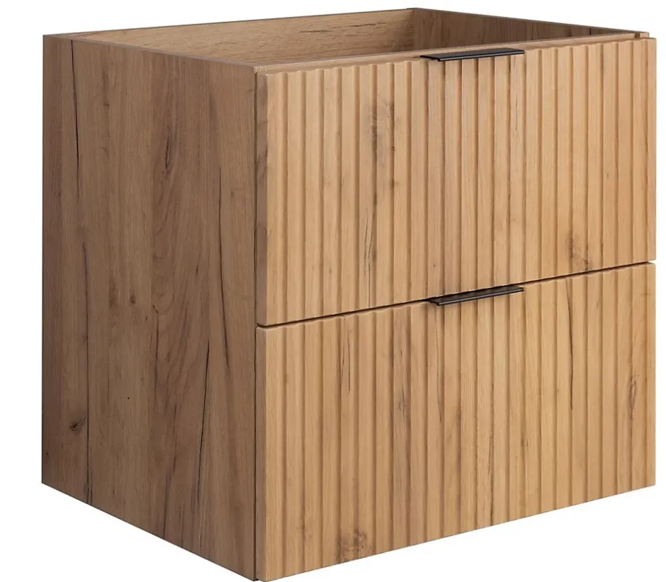 Furnidea Meuble suspendu sous lavabo FLOW chêne 60 cm* Meuble Sous Lavabo