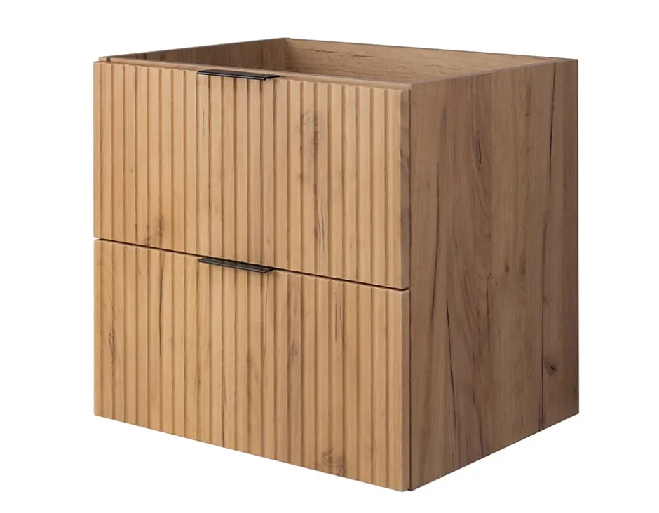 Furnidea Meuble suspendu sous lavabo FLOW chêne 60 cm* Meuble Sous Lavabo