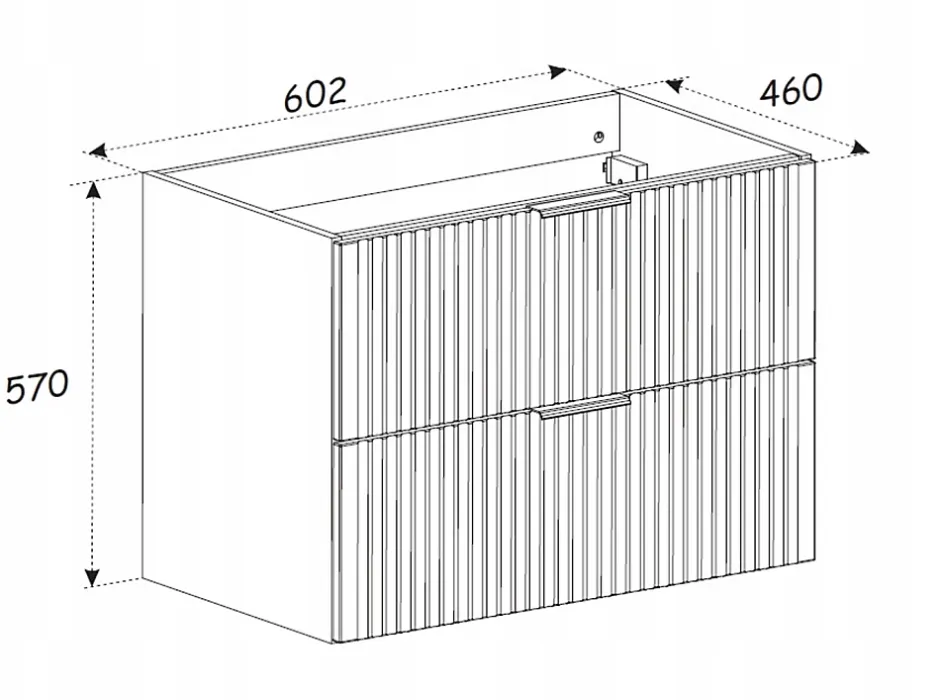 Furnidea Meuble suspendu sous lavabo FLOW chêne 60 cm* Meuble Sous Lavabo