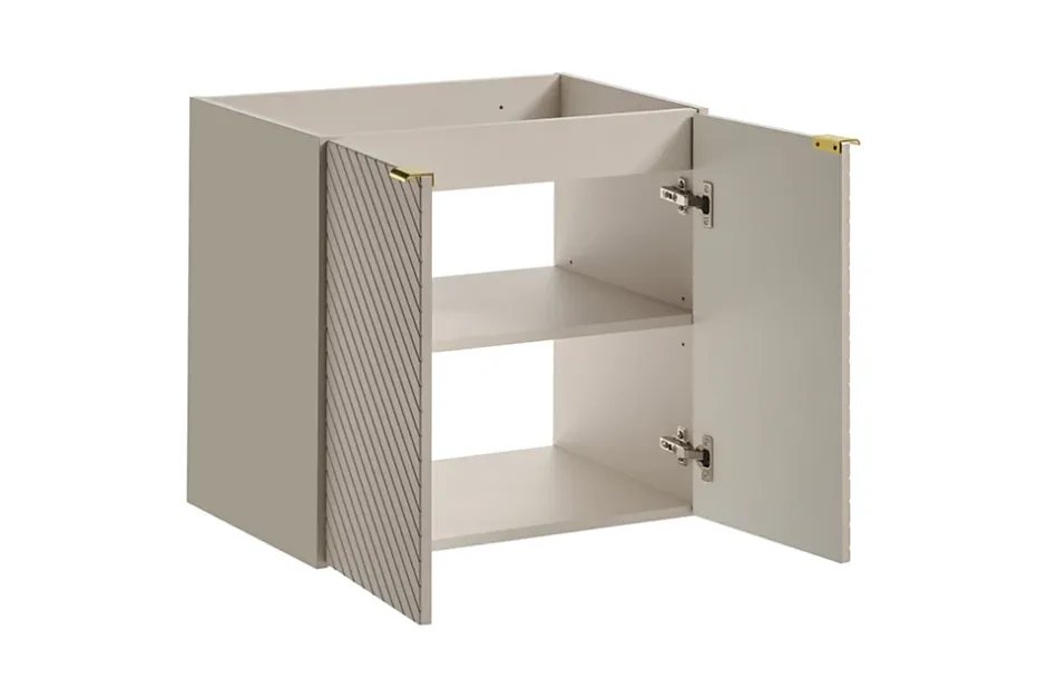 Furnidea Meuble suspendu sous vasque avec 2 portes VIVA CACHEMIRE 60 cm