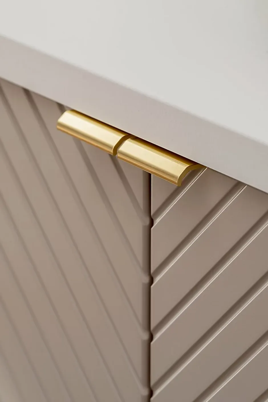 Furnidea Meuble suspendu sous vasque avec 2 portes VIVA CACHEMIRE 60 cm