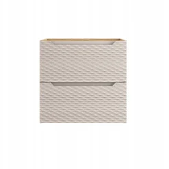 Furnidea Meuble suspendu sous vasque OCEAN chêne et beige 60 cm - 2 tiroirs façades 3D